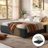 Artiss TOKI Double Size Storage Gas Lift Bed Frame without Headboard Fabric Charcoal-Bed Frames-PEROZ Accessories