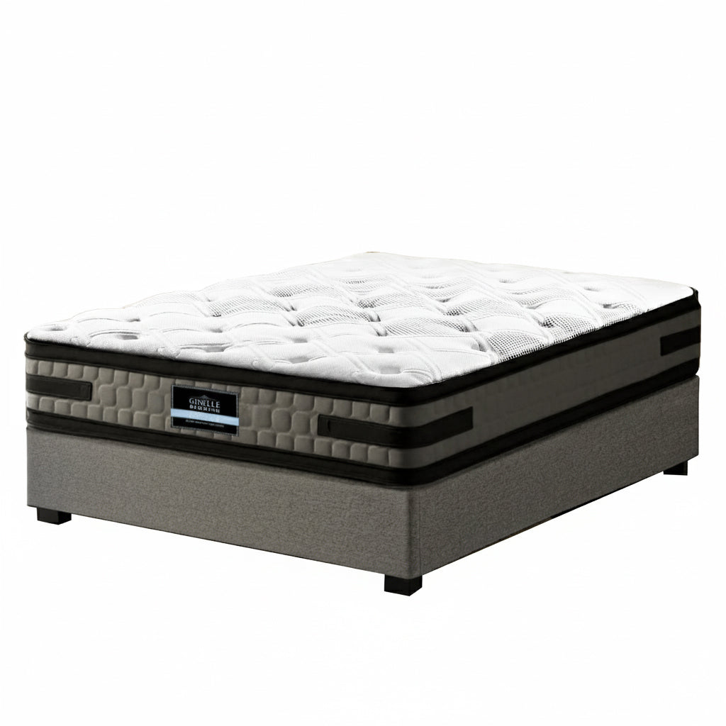 Artiss Bed Frame with 36cm Giselle Mattress Set King Single Gas Lift Base Grey-Furniture &gt; Bedroom &gt; Beds &amp; Bed Frames-PEROZ Accessories