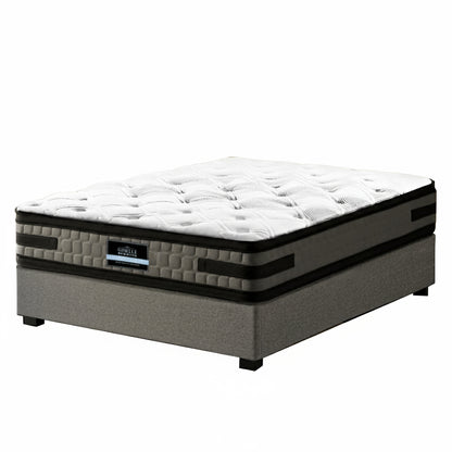 Artiss Bed Frame with 36cm Giselle Mattress Set King Single Gas Lift Base Grey-Furniture &gt; Bedroom &gt; Beds &amp; Bed Frames-PEROZ Accessories