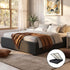 Artiss TOKI Queen Size Storage Gas Lift Bed Frame without Headboard Fabric Charcoal-Bed Frames-PEROZ Accessories