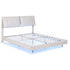 Artiss Queen Bed Frame RGB LED Floating Beds Adjustable Headboard Beige White-Furniture > Bedroom > Beds & Bed Frames-PEROZ Accessories