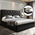 Artiss Tiyo Bed Frame PU Leather Gas Lift Storage - Black King-Bed Frames-PEROZ Accessories