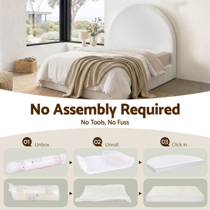 Artiss Double Bed Frame Boucle Fabric Vacuum Compressed Beds Removable Washable Cover No-Assembly-Furniture > Bedroom > Beds &amp; Bed Frames-PEROZ Accessories
