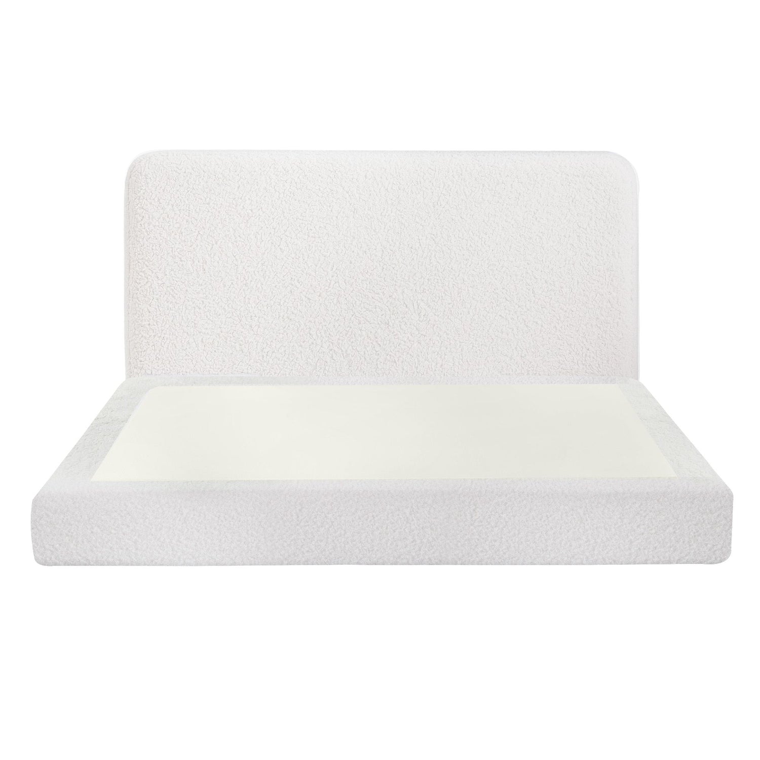 Artiss Queen Bed Frame Boucle Fabric Vacuum Compressed Beds Washable Cover No-Assembly-Furniture > Bedroom > Beds &amp; Bed Frames-PEROZ Accessories