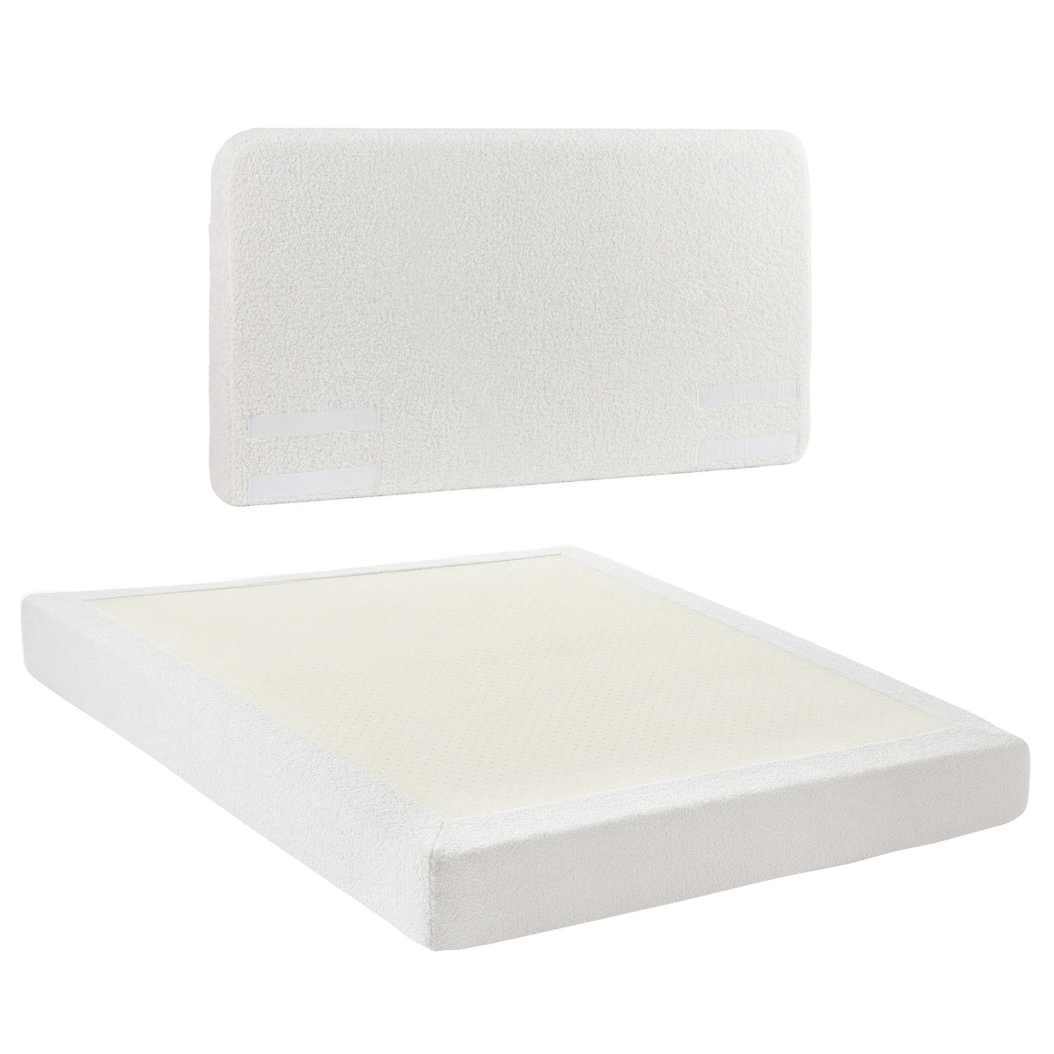 Artiss Queen Bed Frame Boucle Fabric Vacuum Compressed Beds Washable Cover No-Assembly-Furniture > Bedroom > Beds &amp; Bed Frames-PEROZ Accessories