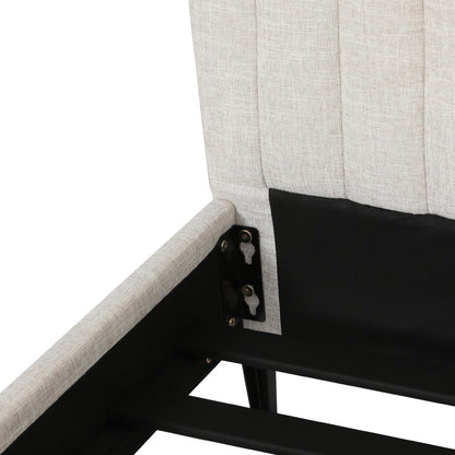 Artiss Bed Frame King Bed Base w Headboard Beige Fabric Wooden Slats Metal Legs-Furniture &gt; Bedroom-PEROZ Accessories