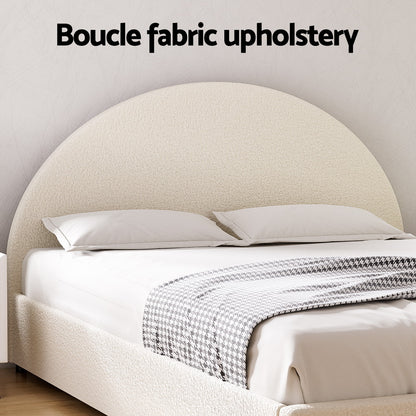 Artiss Bed Frame Gas Lift Strorage Beds Base Platform Boucle Fabric Double ELLA-Furniture &gt; Bedroom &gt; Beds &amp; Bed Frames-PEROZ Accessories