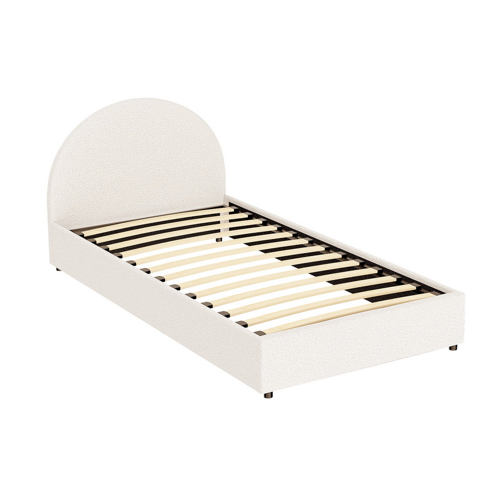 Artiss Bed Frame Gas Lift Strorage Beds Base Platform Boucle Fabric King Single ELLA-Furniture &gt; Bedroom &gt; Beds &amp; Bed Frames-PEROZ Accessories