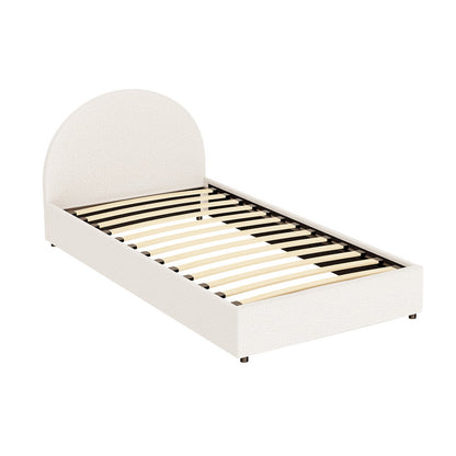 Artiss Bed Frame Gas Lift Strorage Beds Base Platform Boucle Fabric King Single ELLA-Furniture &gt; Bedroom &gt; Beds &amp; Bed Frames-PEROZ Accessories
