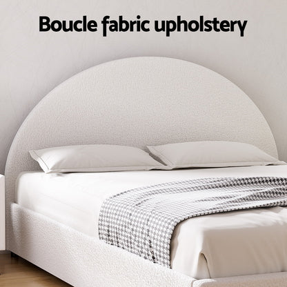 Artiss Bed Frame Gas Lift Strorage Beds Base Platform Boucle Fabric Queen ELLA-Furniture &gt; Bedroom &gt; Beds &amp; Bed Frames-PEROZ Accessories