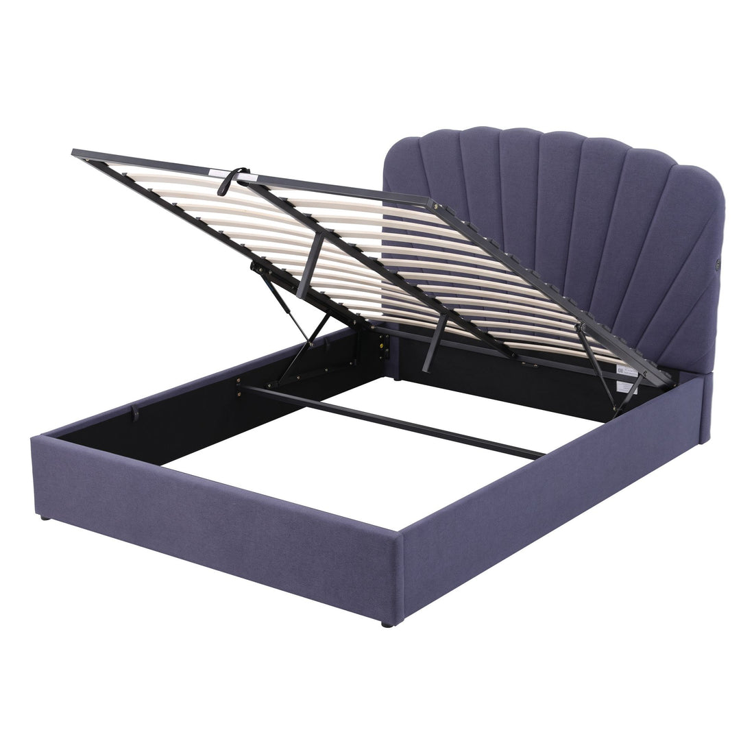 Artiss Queen Bed Frame with Lift Up Storage and USB Ports Grey-Furniture > Bedroom > Beds &amp; Bed Frames-PEROZ Accessories