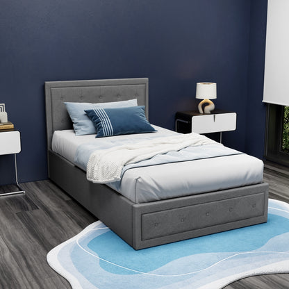 Artiss Bed Frame King Single Size Gas Lift Mattress Base with Storage Fabric-Bed Frames-PEROZ Accessories