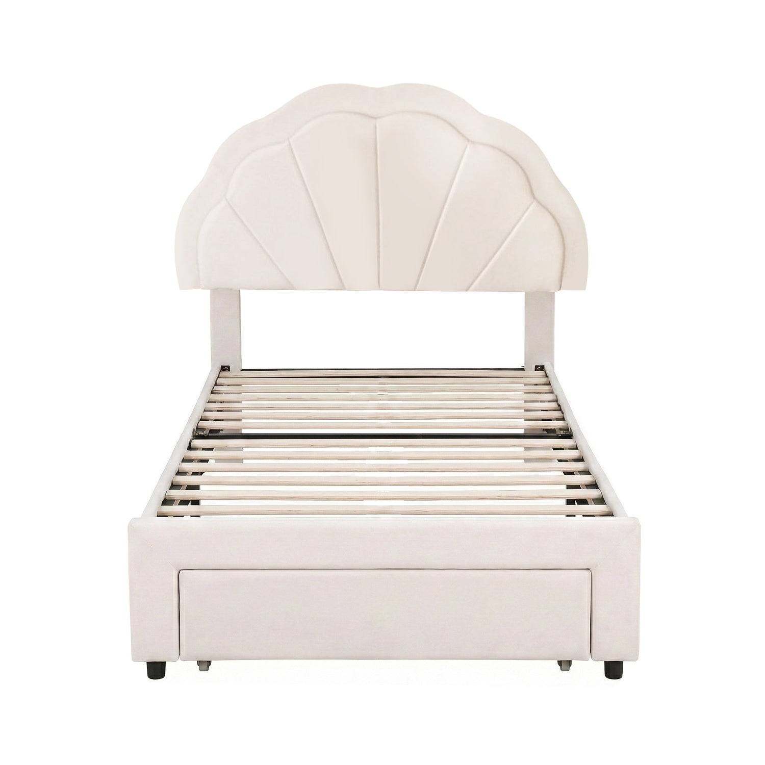 Artiss King Single Bed Frame with Storage Drawer Upholstered Velvet Platform Bed LED Headboard-Furniture > Bedroom > Beds &amp; Bed Frames-PEROZ Accessories