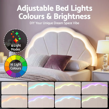 Artiss King Single Bed Frame with Storage Drawer Upholstered Velvet Platform Bed LED Headboard-Furniture > Bedroom > Beds &amp; Bed Frames-PEROZ Accessories