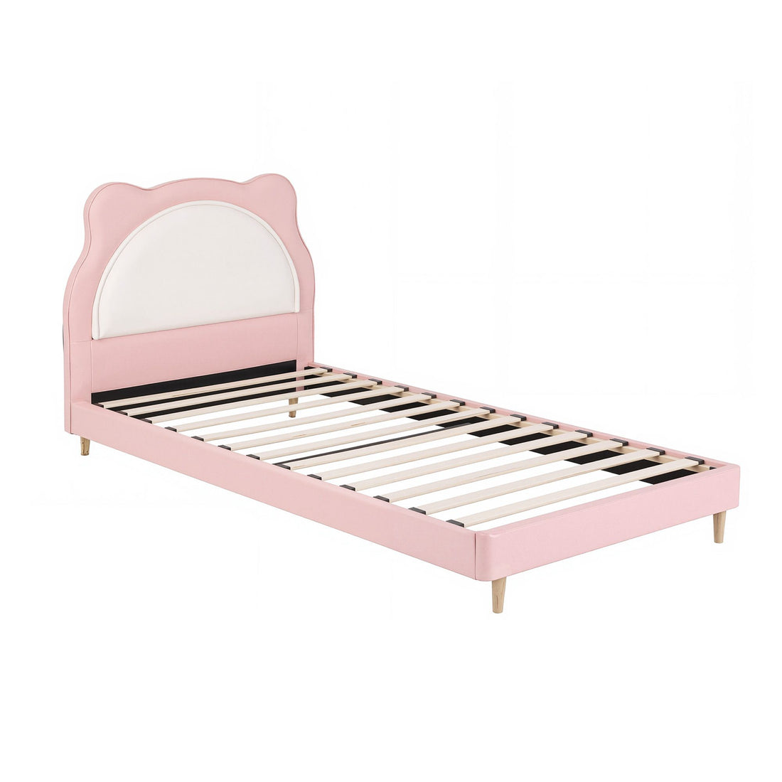 Artiss King Single Pink Kids Bed Frame for Girls Bedroom Cute Animal Upholstered-Furniture > Bedroom > Beds &amp; Bed Frames-PEROZ Accessories