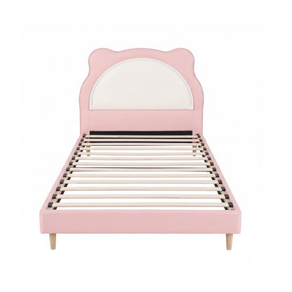 Artiss King Single Pink Kids Bed Frame for Girls Bedroom Cute Animal Upholstered-Furniture > Bedroom > Beds &amp; Bed Frames-PEROZ Accessories