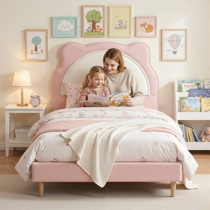 Artiss King Single Pink Kids Bed Frame for Girls Bedroom Cute Animal Upholstered-Furniture > Bedroom > Beds &amp; Bed Frames-PEROZ Accessories