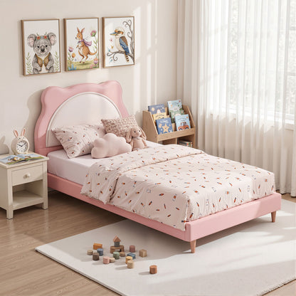 Artiss King Single Pink Kids Bed Frame for Girls Bedroom Cute Animal Upholstered-Furniture > Bedroom > Beds &amp; Bed Frames-PEROZ Accessories