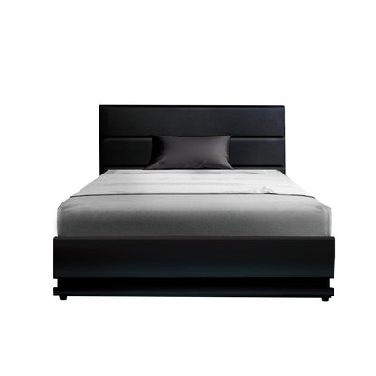 Artiss RGB LED Bed Frame King Single Size Gas Lift Base Storage Leather LUMI-Bed Frames-PEROZ Accessories