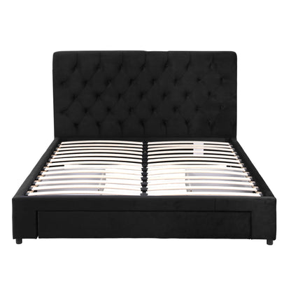 Artiss Double Bed Frame Storage Charging Station Upholstered 3 Drawers USB Type-C-Furniture > Bedroom > Beds &amp; Bed Frames-PEROZ Accessories