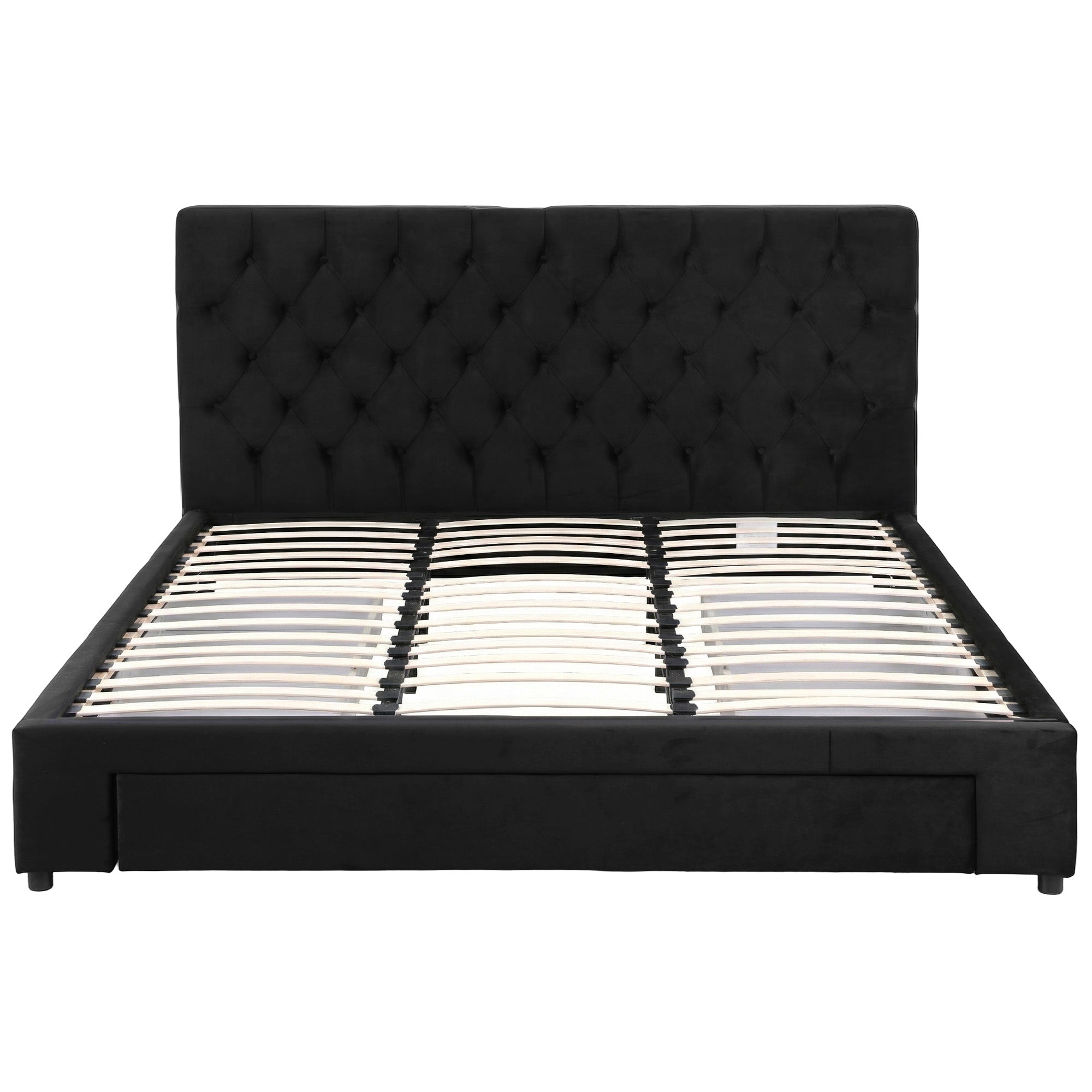 Artiss King Bed Frame Storage Charging Station Upholstered 3 Drawers USB Type-C-Furniture > Bedroom > Beds &amp; Bed Frames-PEROZ Accessories