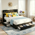 Artiss Queen Bed Frame Storage Charging Station Upholstered 3 Drawers USB Type-C-Furniture > Bedroom > Beds & Bed Frames-PEROZ Accessories