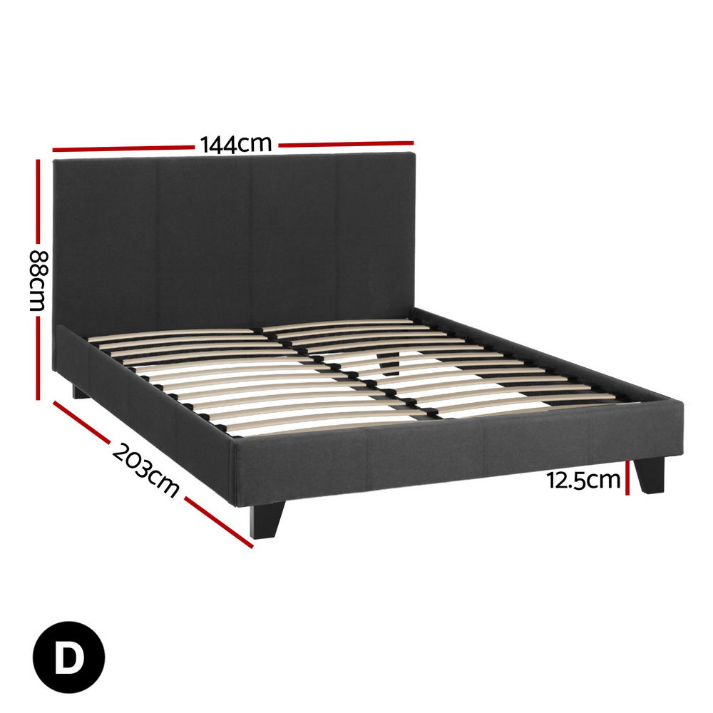 Artiss Bed Frame Double Size Charcoal NEO-Furniture &gt; Bedroom &gt; Beds &amp; Bed Frames-PEROZ Accessories