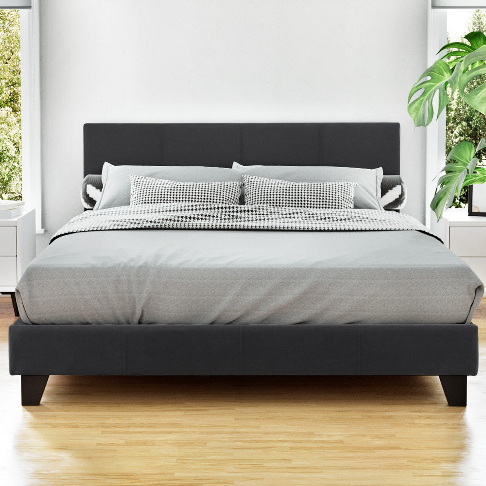 Artiss Bed Frame Double Size Charcoal NEO-Furniture &gt; Bedroom &gt; Beds &amp; Bed Frames-PEROZ Accessories