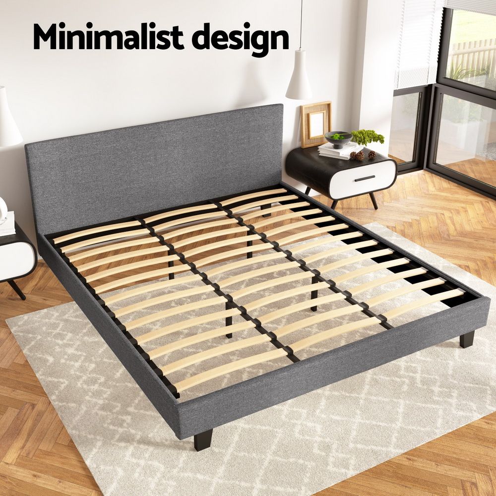 Artiss Bed Frame King Size Grey NEO-Furniture > Bedroom > Beds &amp; Bed Frames-PEROZ Accessories