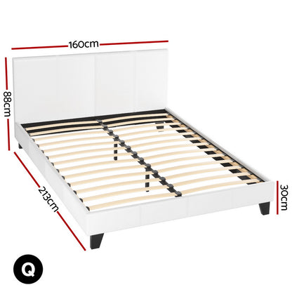 Artiss Bed Frame Queen Size White NEO-Furniture &gt; Bedroom &gt; Beds &amp; Bed Frames-PEROZ Accessories
