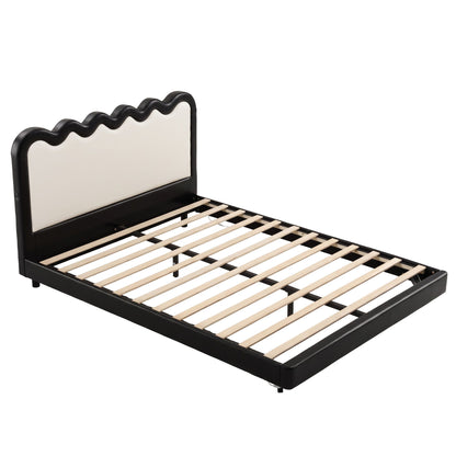 Artiss Double Bed Frame, Floating Design with RGB LED and USB Charging