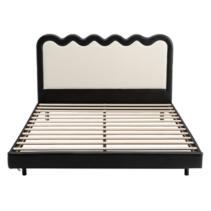 Artiss Double Bed Frame, Floating Design with RGB LED and USB Charging