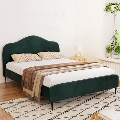 Artiss Bed Frame Queen Size Velvet Dark Green OLAN-Furniture &gt; Bedroom-PEROZ Accessories