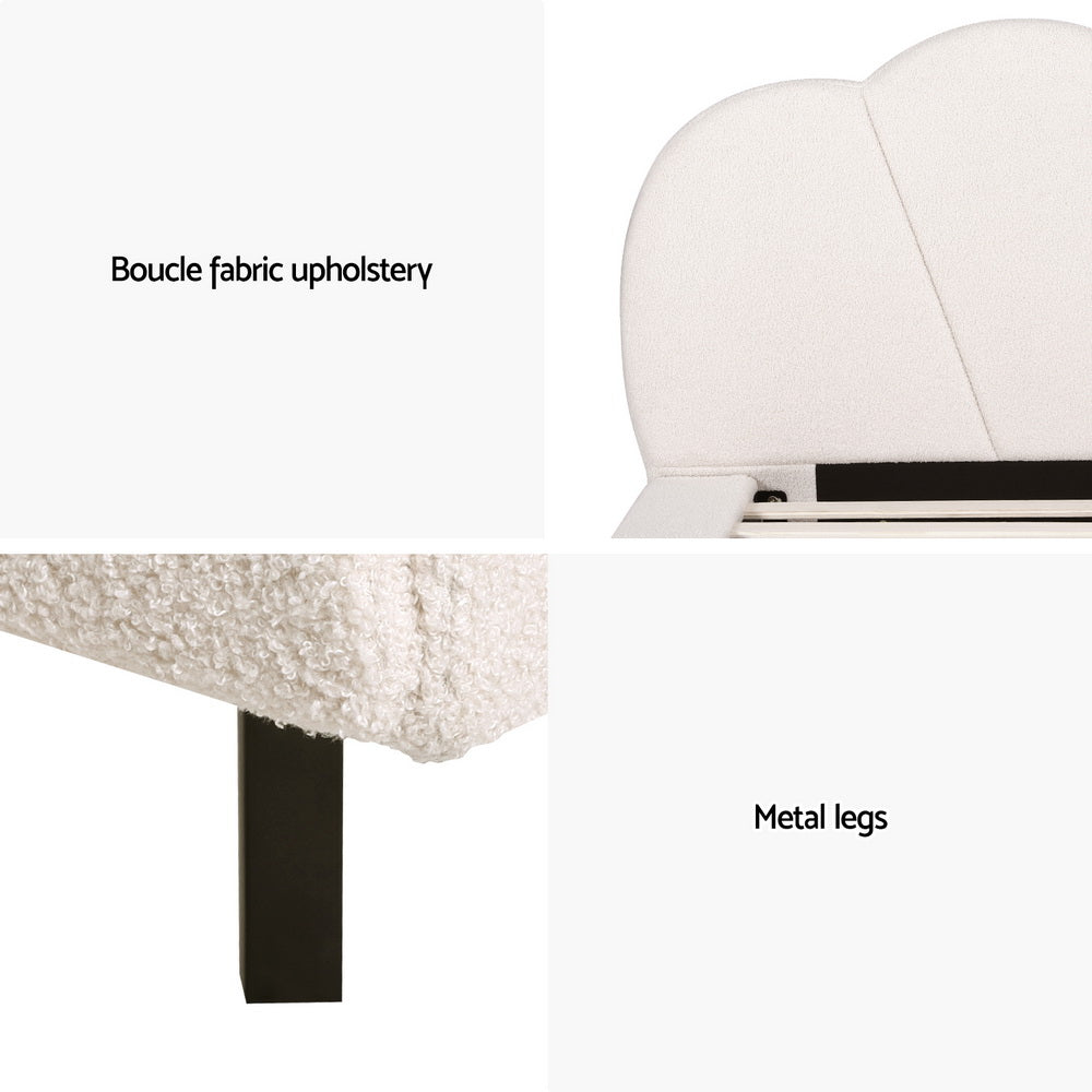 Artiss Bed Frame Queen Size Boucle Beige SASA-Furniture &gt; Bedroom-PEROZ Accessories