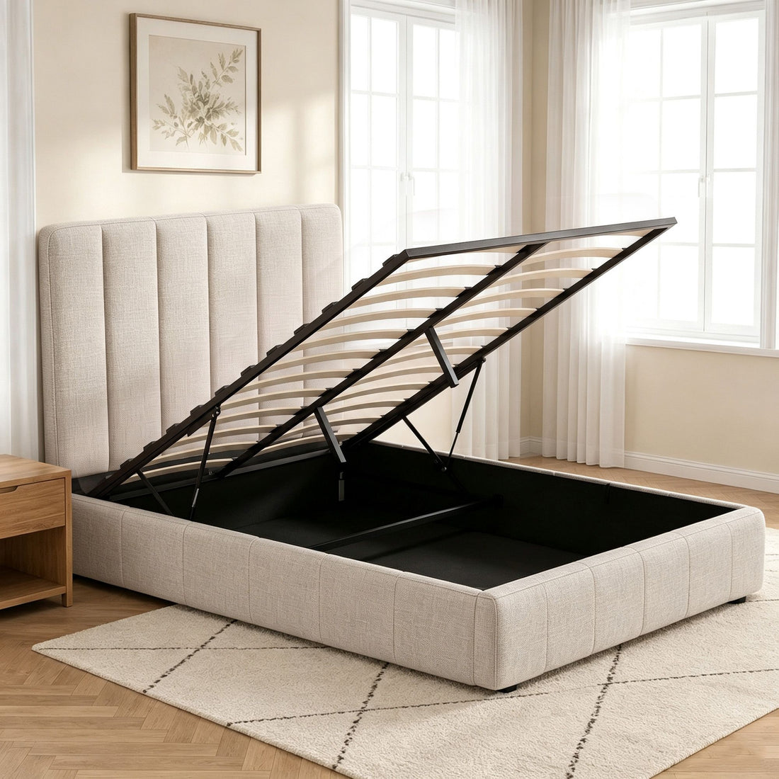 Artiss Bed Frame Queen Size Beige TETTE-Furniture > Bedroom-PEROZ Accessories
