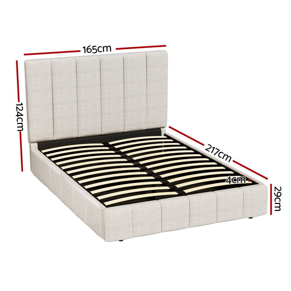 Artiss Bed Frame Queen Size Beige TETTE-Furniture > Bedroom-PEROZ Accessories