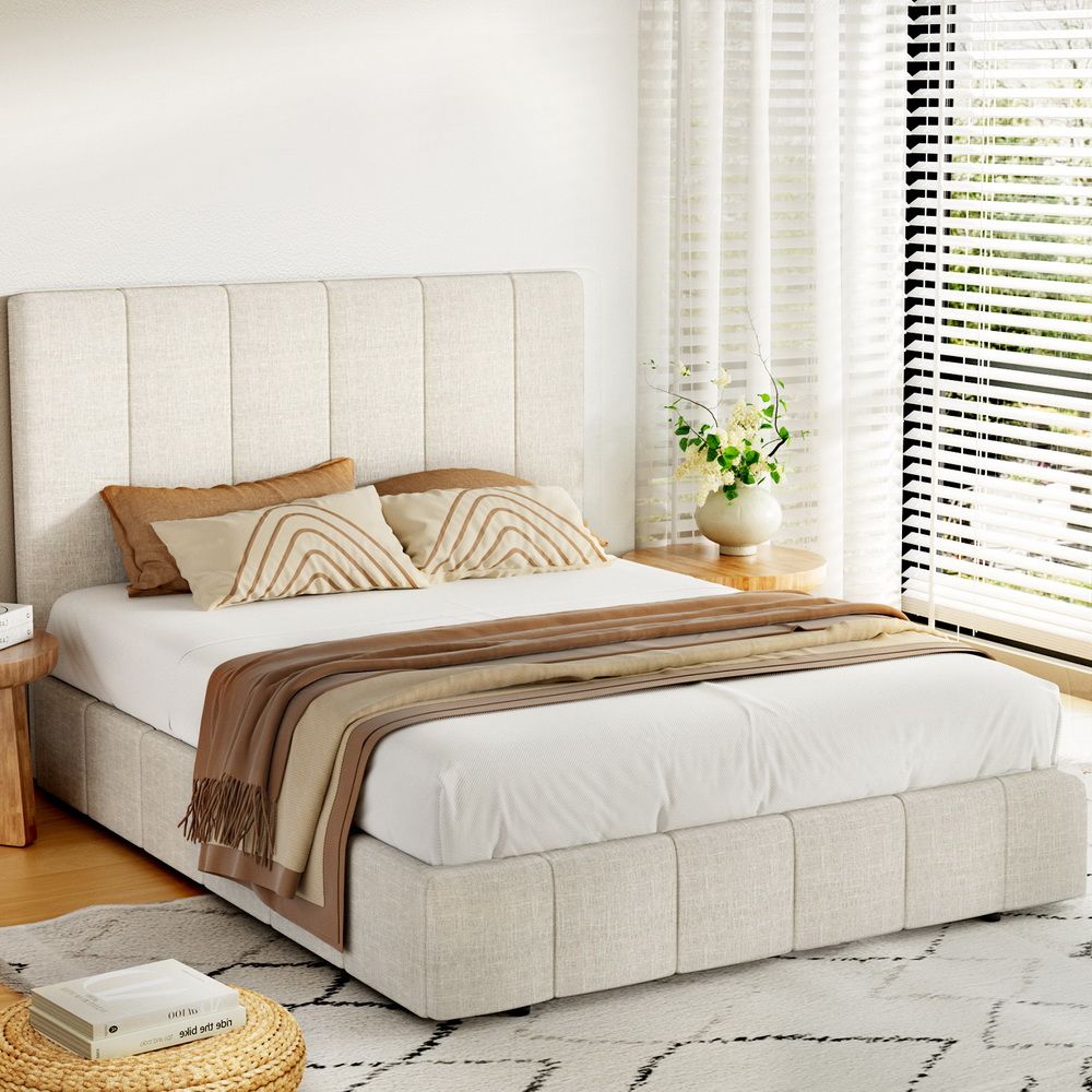 Artiss Bed Frame Queen Size Beige TETTE-Furniture > Bedroom-PEROZ Accessories