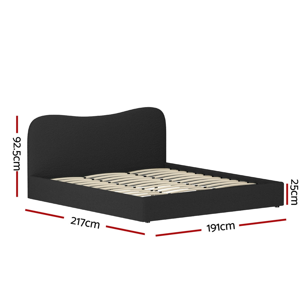 Artiss Bed Frame King Size Boucle DARA-Furniture &gt; Bedroom &gt; Beds &amp; Bed Frames-PEROZ Accessories