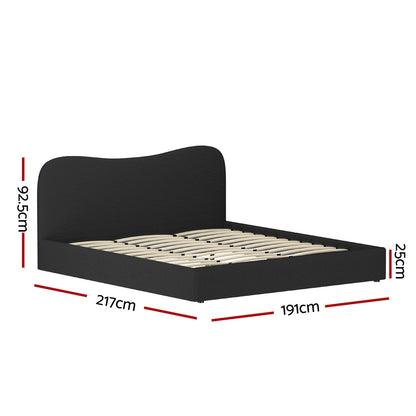 Artiss Bed Frame King Size Boucle DARA-Furniture &gt; Bedroom &gt; Beds &amp; Bed Frames-PEROZ Accessories