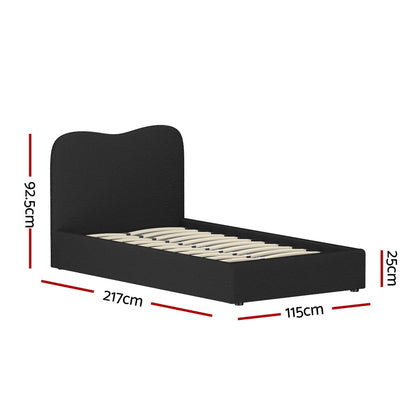 Artiss Bed Frame King Single Size Boucle DARA-Furniture &gt; Bedroom &gt; Beds &amp; Bed Frames-PEROZ Accessories