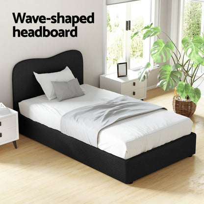 Artiss Bed Frame King Single Size Boucle DARA-Furniture &gt; Bedroom &gt; Beds &amp; Bed Frames-PEROZ Accessories