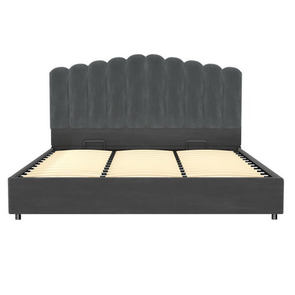 Artiss Bed Frame King Size Velvet Grey FION-Furniture > Bedroom > Beds &amp; Bed Frames-PEROZ Accessories