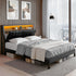 Artiss Queen Bed Frame LED Storage Headboard with Charging Station Black-Furniture > Bedroom > Beds & Bed Frames-PEROZ Accessories