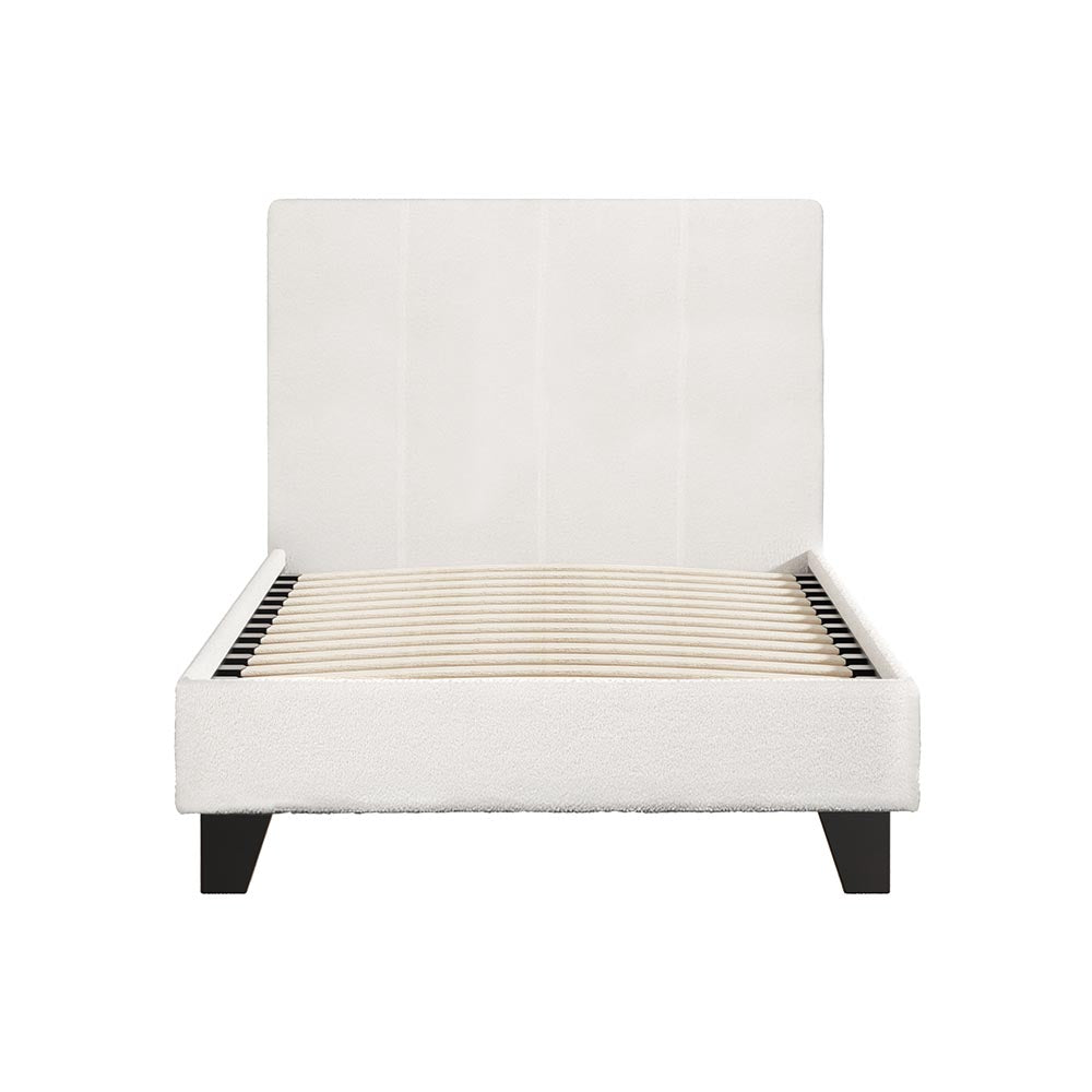 Artiss Bed Frame Single Size Boucle Fabric Mattress Base Platform Wooden-Bed Frames-PEROZ Accessories