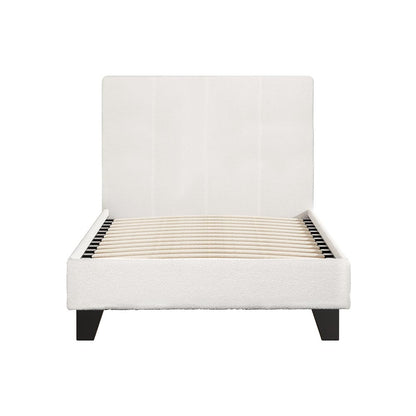 Artiss Bed Frame Single Size Boucle Fabric Mattress Base Platform Wooden-Bed Frames-PEROZ Accessories