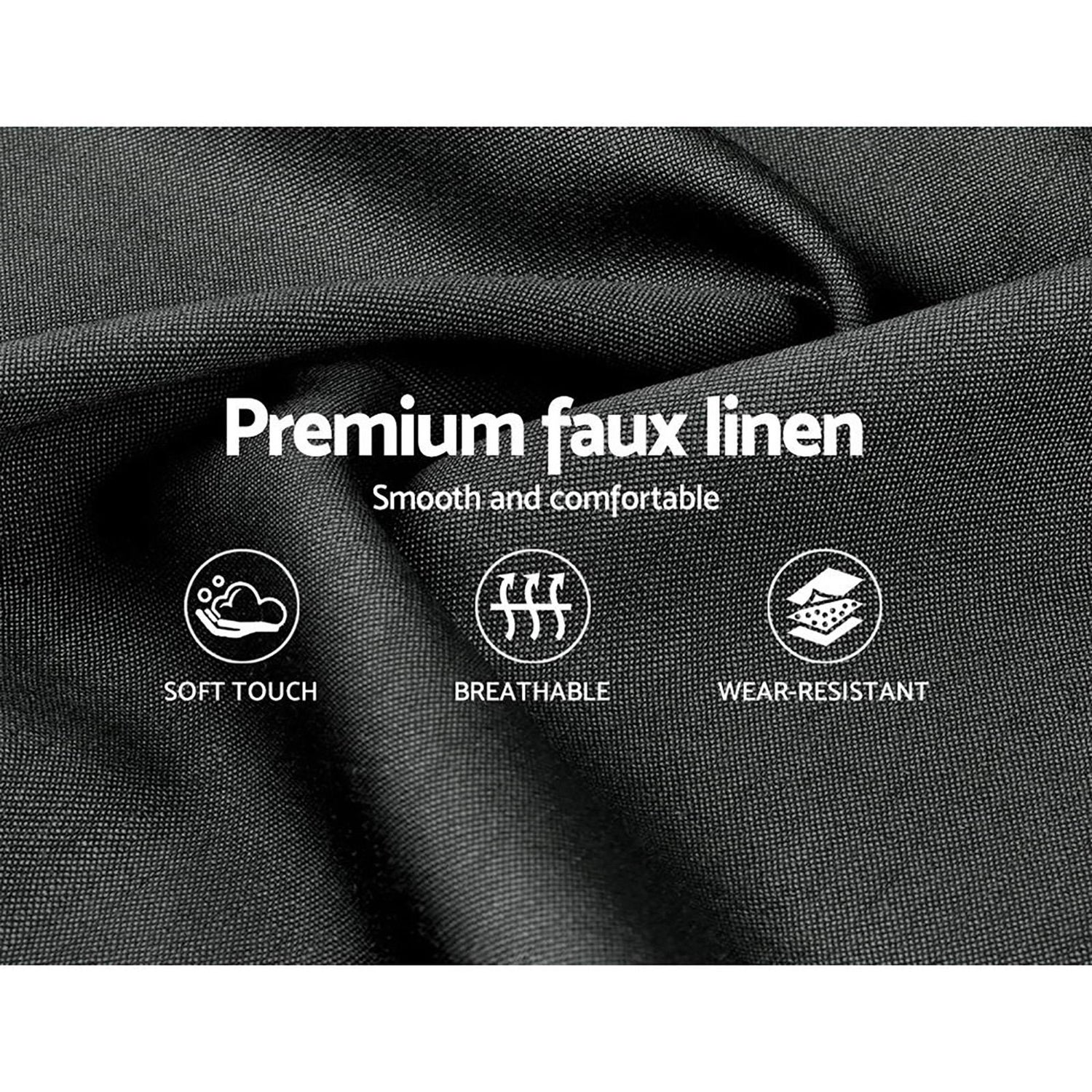 Artiss Tino Bed Frame Double Size Charcoal Fabric-Bed Frames-PEROZ Accessories