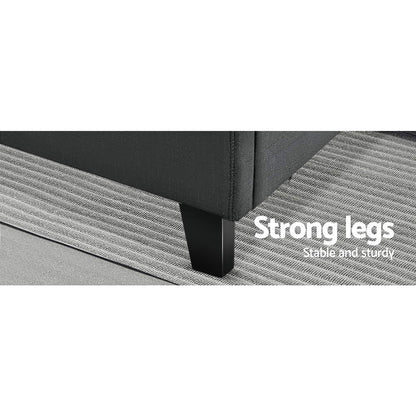 Artiss Tino Bed Frame Queen Size Charcoal Fabric-Bed Frames-PEROZ Accessories