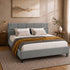 Artiss Tino Bed Frame Queen Size Grey Fabric-Bed Frames-PEROZ Accessories