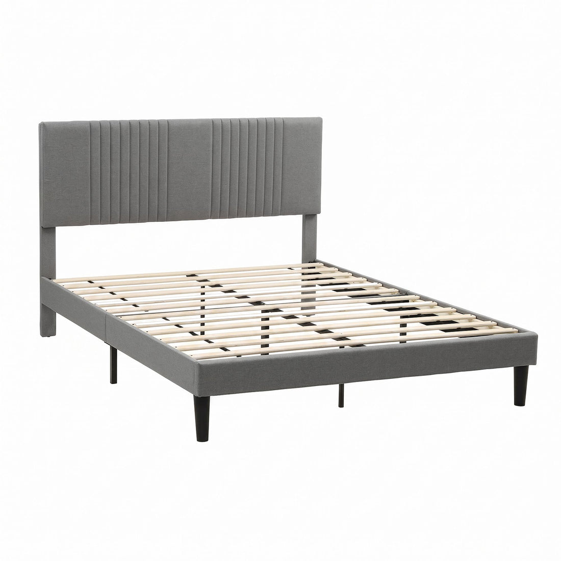 Artiss Double Bed Frame with Adjustable Headboard, Grey, 300kg Capacity-Furniture > Bedroom > Beds &amp; Bed Frames-PEROZ Accessories