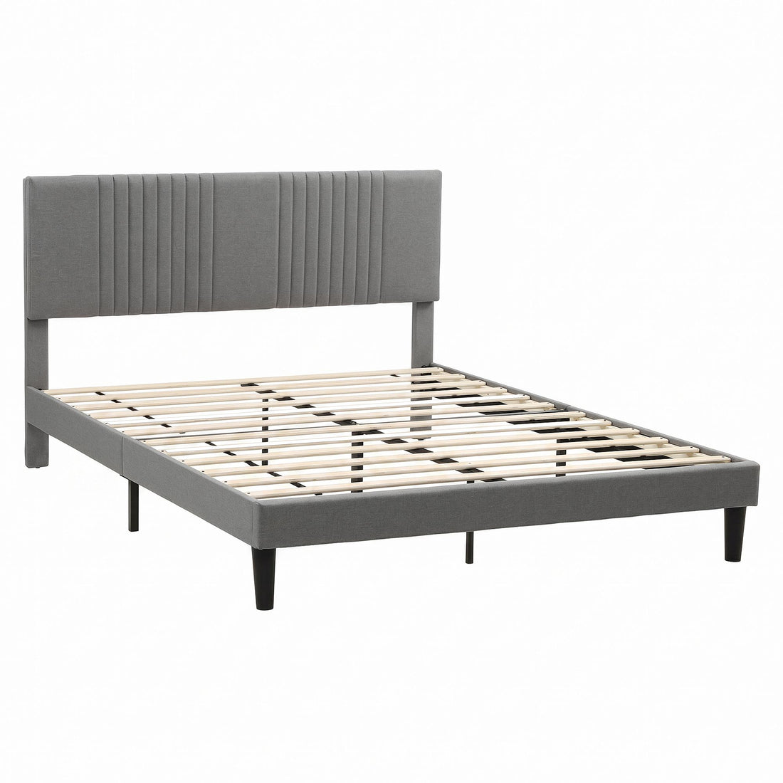 Artiss Queen Bed Frame with Adjustable Headboard, Grey, 300kg Capacity-Furniture > Bedroom > Beds &amp; Bed Frames-PEROZ Accessories